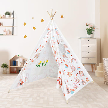 Kids Teepee Tent Toddler Tent Indian Tipi Tent For Kids Upgrade Stable Indoor Tent Playhouse Outdoor Play Tent For Girls & Boys