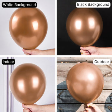 PartyWoo 12 Inch Copper Metallic Balloons, 50 pcs Rubber Balloons for Party Decorations, Birthday, Wedding - Copper-G132