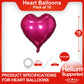 Hot Pink Heart Balloons Pack Of 10,18 Inch Vibrant Pink Valentines Day Balloons Heart Balloons For Valentines Day Decorations Pr