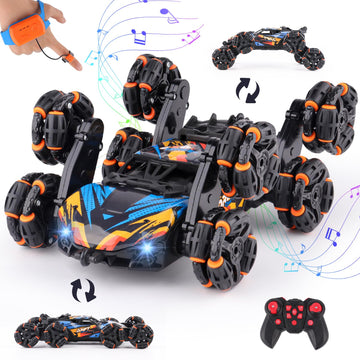 NEXBOX Cool 8 Wheels Hand Controlled rc Stunt Car Toys, Gesture Sensing Remote Control Cars for Boys Age 6 7 8-12 13 14 Year Old