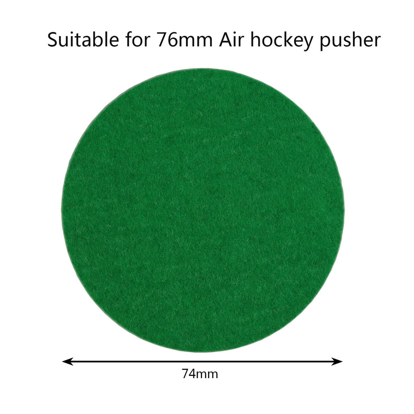 Kasteco 6 Pack Self Adhesive Air Hockey Mallet Felt Pads, Green,74Mm