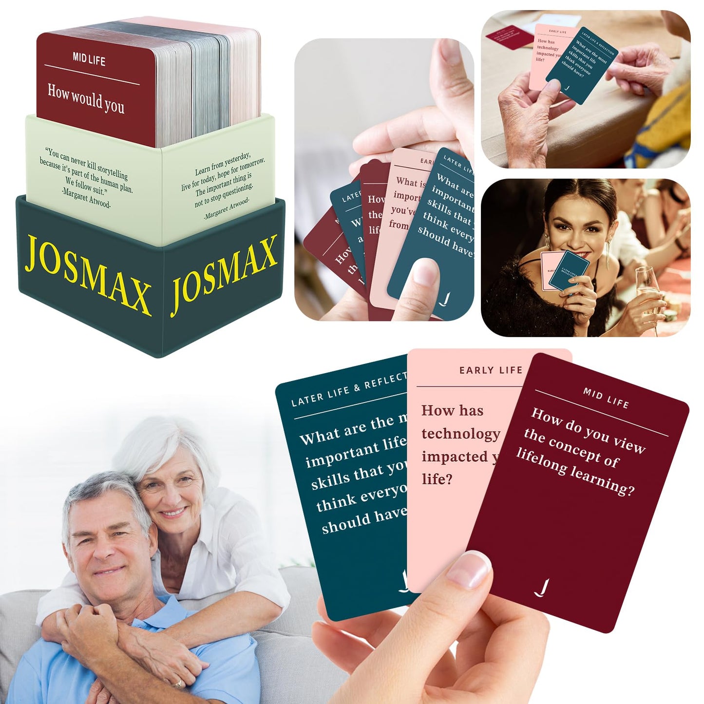 150 Pcs Life Story Interview Kit Cards, Family Conversation Cards, Tales Life Story Interview Kit, Get To Know Parents And Grandparents For Family Pictionary Game Night With Curated Question Cards