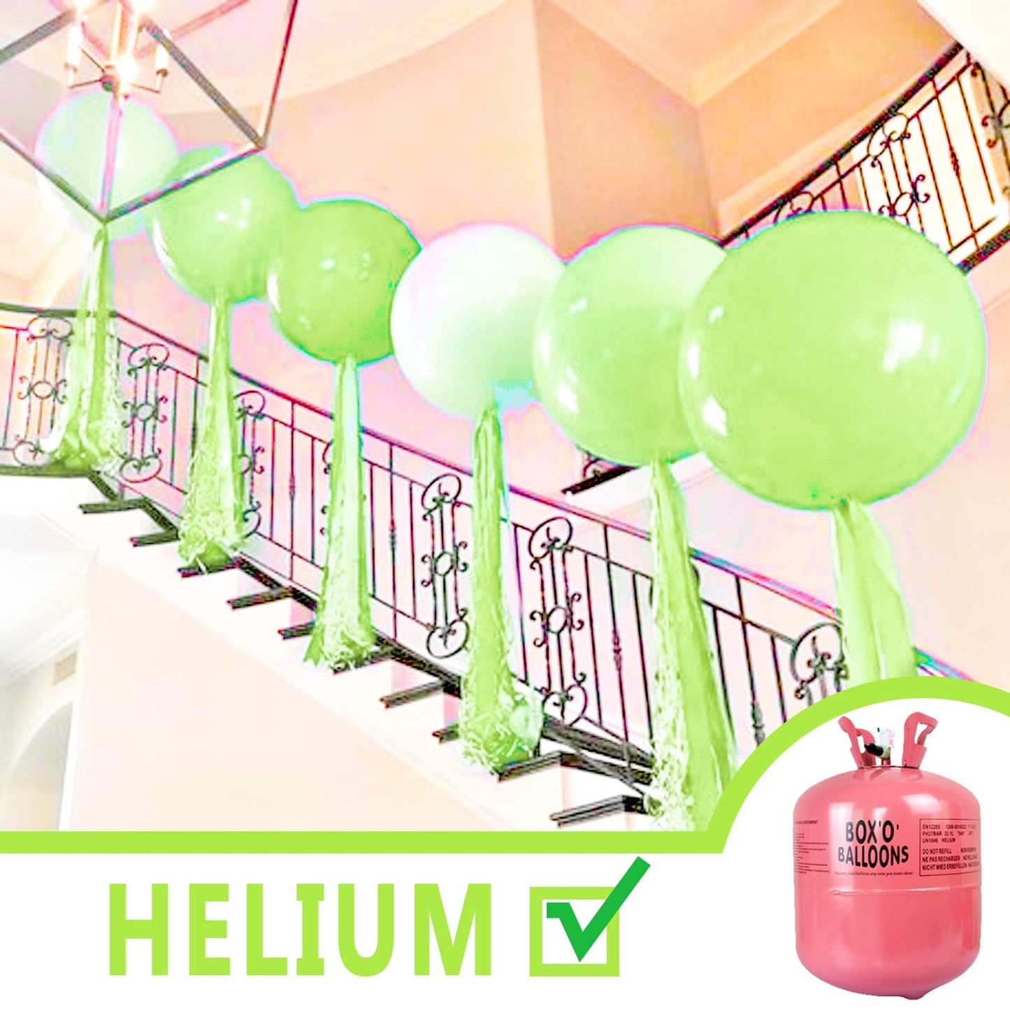 Partywoo Green Large Balloons, 4 Pcs 36 Inch Balloons, Lime Green Big Balloons, Yellowish Green Giant Balloons, Jumbo Balloons For Birthday Party Decorations, Baby Shower Decorations, Green-Y6