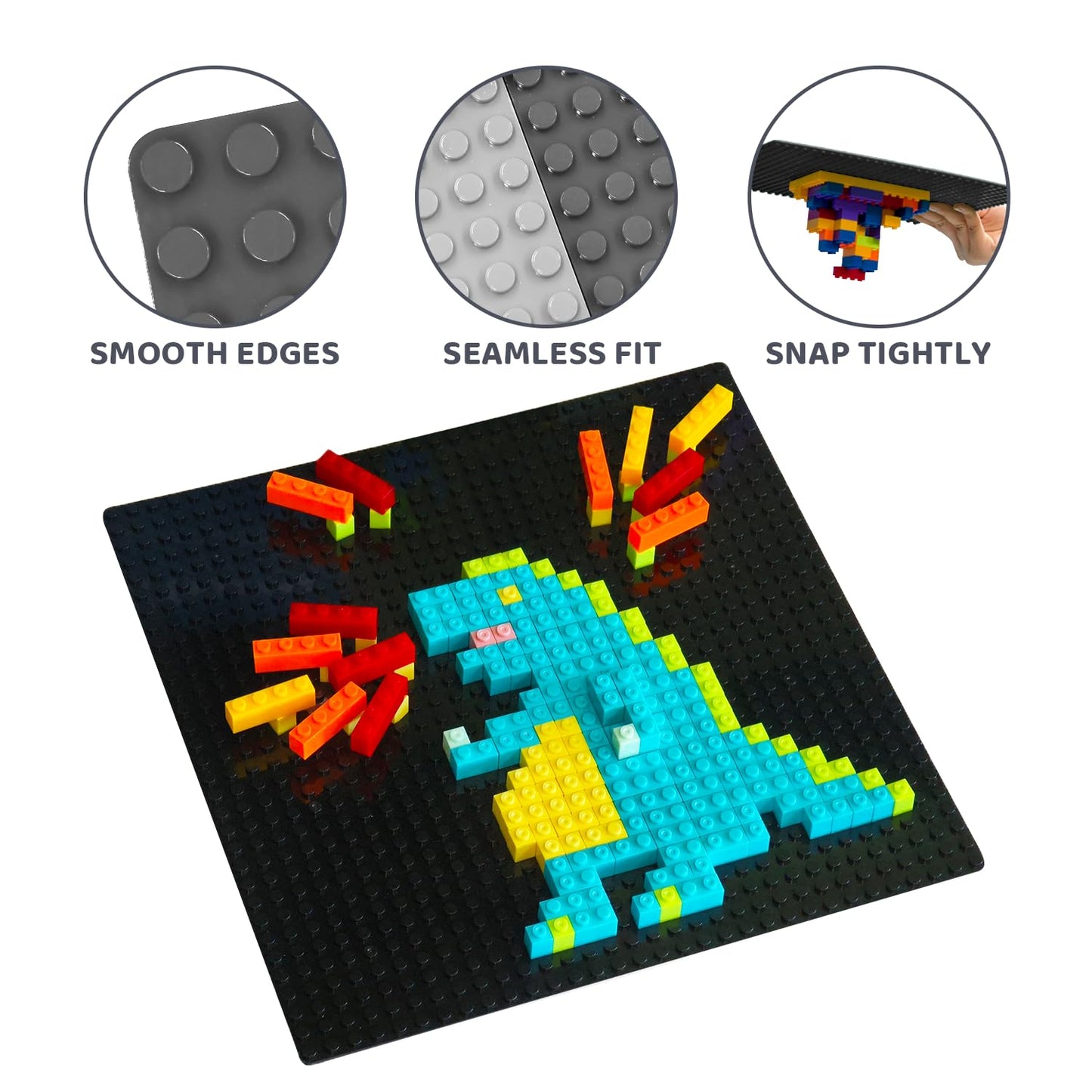 Pairez Toys Classic Baseplates, 10''  10    Base Plates Multipack For Building Bricks, Compatible With All Major Brands, 8 Pack,