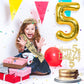 5th Birthday Decorations for Girls, Including 5th Birthday Sash and Tiara, 5 Candles and Cake Toppers, Number 5 Balloon Gold, 5t