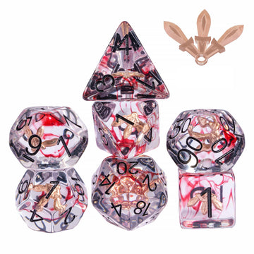 UDIXI 7PCS Polyhedral Dice Set, 7-Die DND Dice Set Filled with Dagger for Role Playing Games as Dungeons and Dragons RPG MTG Tab