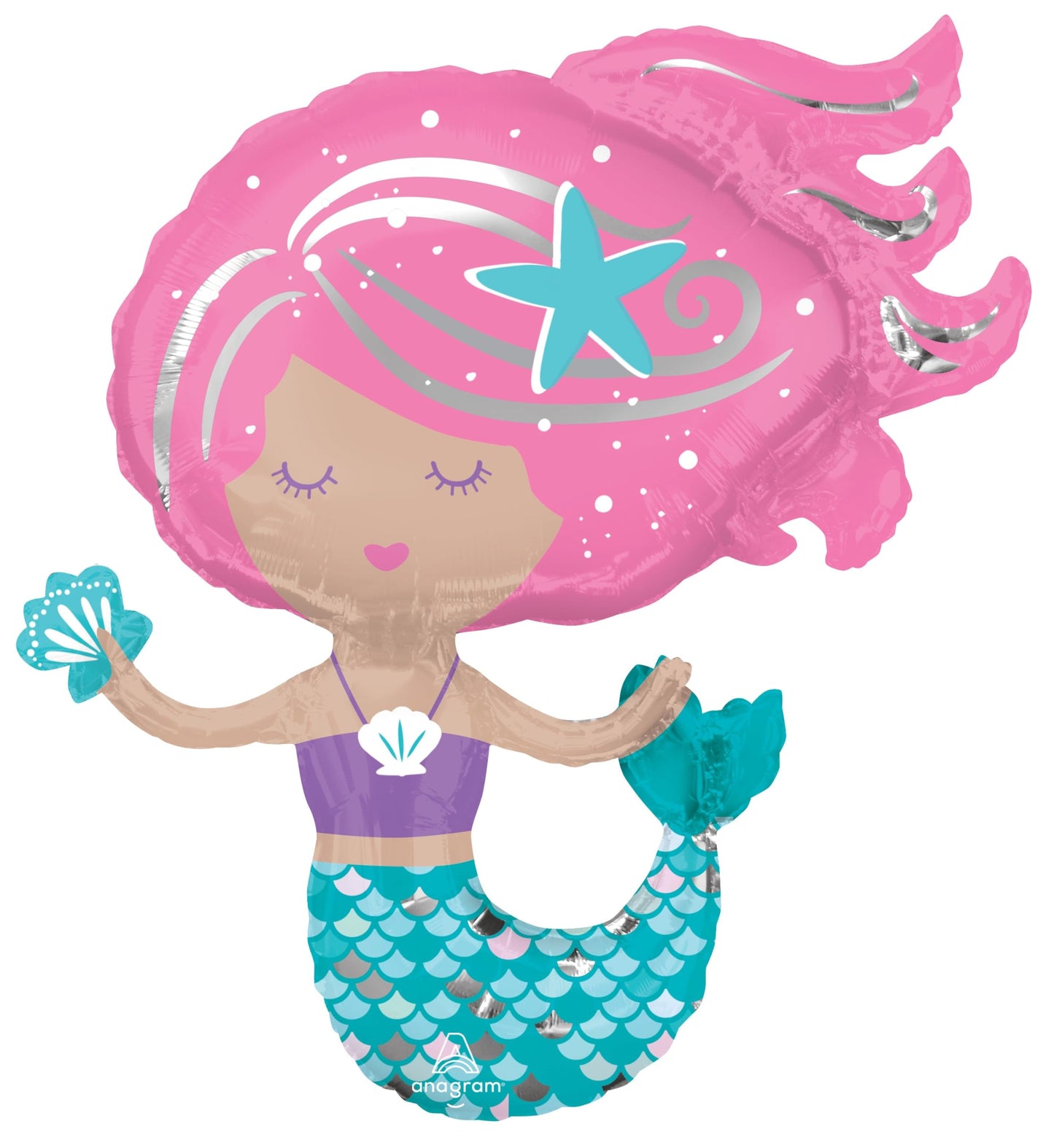 Anagram 30 Shimmering Mermaid Mylar Foil Balloon Birthday Party Decoration