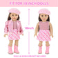 Ecore Fun 17-Piece 18 Inch Doll Accessories Cosmetic Set With Backpack & Outfits | Pretend Play Makeup Kit For 18'' Dolls | Incl