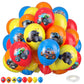 Monster Truck Balloons, 12 Inch Red Yellow Blue Orange Balloons Colorful Truck Theme Printed Latex Balloon Bouquet For Kids Boys