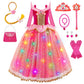 Meland Pink Princess Dress Up For Girls, Dress Up Clothes For Little Girls Pretend Play(Xl,9-10 Years)
