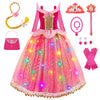 Meland Pink Princess Dress Up For Girls, Dress Up Clothes For Little Girls Pretend Play(Xl,9-10 Years)