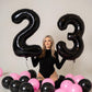 Iwerp Number 2 Balloon, Black, 40 Inch, Unisex, Birthday Decorations, All Ages, Reusable, Self Sealing, Foil Mylar