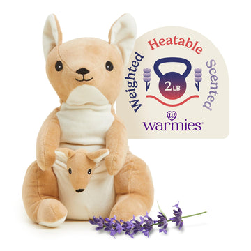 Warmies Microwavable & Stuffed Animals, Kangaroo - Heated Stuffed Animal Plushie For Warmth & Comfort - Cute Soft Plush Toys For