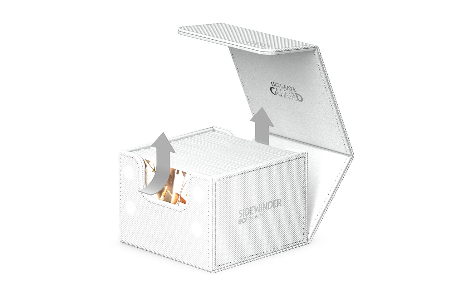 Ultimate Guard Sidewinder 133+, Deck Box for 133 Double-Sleeved TCG Cards, White, Magnetic Closure & Microfiber Inner Lining for