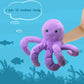 Justqunseen Octops Hand Puppet Realistic Plush Puppet 13'',Octopus Puppet For Kids Ocean Animal Hand Puppet With Moveable Mouth,