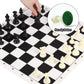 Chess Set 20'' Portable Chess & Checkers Set, Foldable Silicone Chess Game With Plastic Weighted Chess Pieces & Storage Bag, 2 I