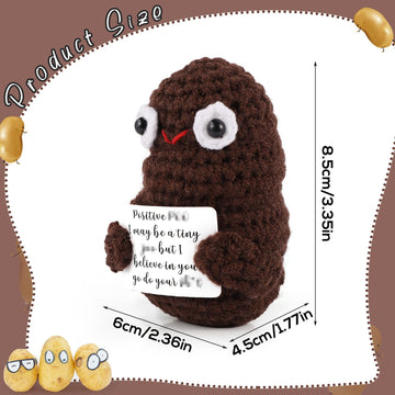 Toymis Mini Positive Poo Pocket Hug, 3.3Inch Interesting Knitted Wool Poo Doll Creative Cute Inspirational Poo Doll For Birthday Gifts Party Decoration Encouragement