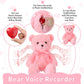 Hungdao Bear Stuffed Animals With Voice Recorder Set, 60 Seconds Voice Sound Recorder Module 16 Inch Soft Plush Bear Cute Stuffed Bear With Zipper Sound Box Recordable Heart For Boys Girls (Pink)