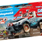 Playmobil Rally Car Toy Playset - 74 Pieces, Stuntman Mini Figure, Movable Axle, 348mm x 120mm x 187mm, Multicoloured, Model