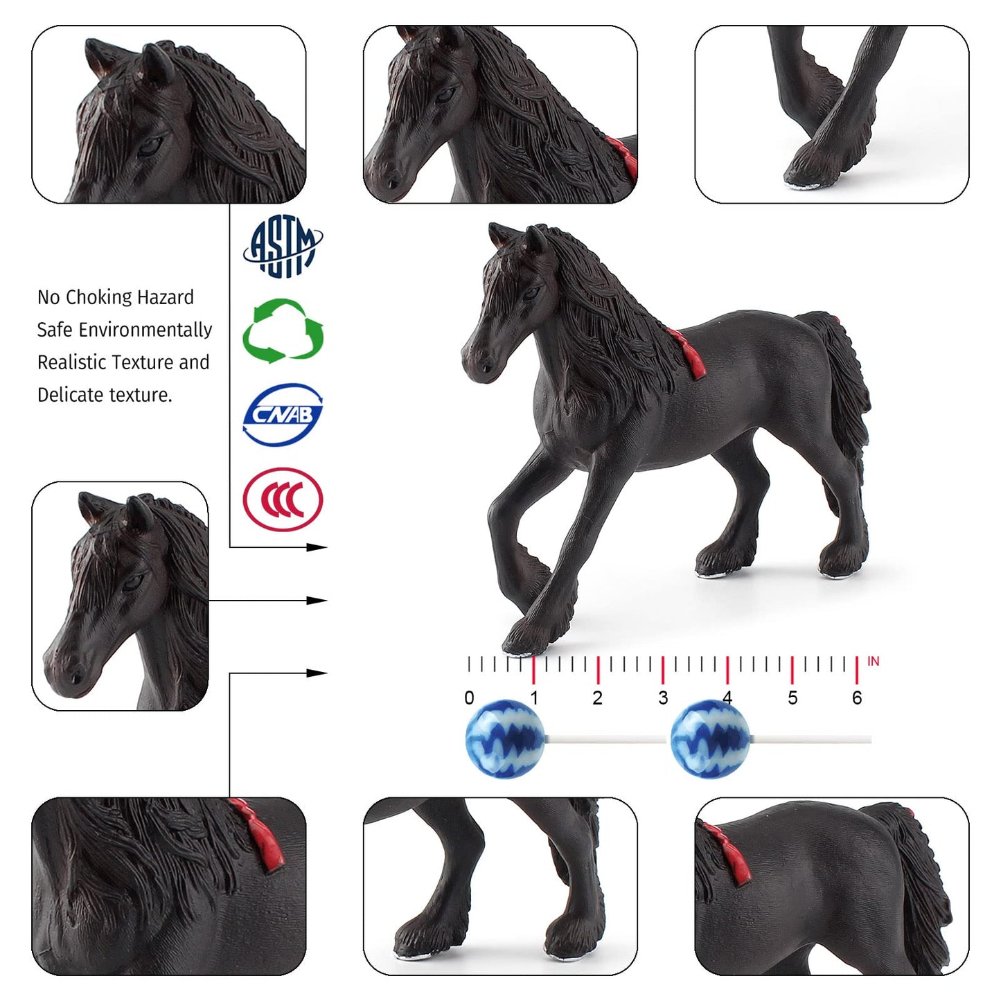 Gufoponas Horse Toys For Girls 5Pcs Horse Figurines Set Plastic Toy Horses For Boys Realistic Collection Horse Mare Farm Animals