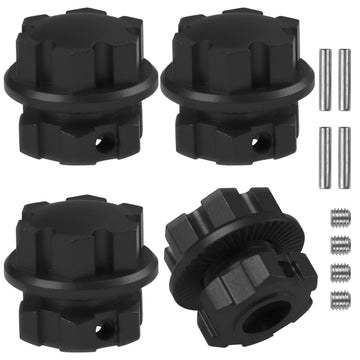 Vgoohobby Aluminum 17mm Splined Wheel Hubs Adapter & Nuts #8654 Compatible with Traxxas 1/10 E-Revo 2.0 Maxx & 1/8 Sledge RC Car