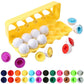 Dimple Fun Easter Egg Matching Toy Set (12 Eggs) - Toddler Stem Easter Basket Stuffers, Shape Recognition & Color Sorting Toys, Educational Easter Eggs For Kids, Play Egg Puzzle Set