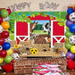 BAIFNEZ Farm Animals Backdrop Red Barn Farmhouse Barnyard Party Banner 8x6FT Country Farm Birthday Party Decorations for Kids Ba