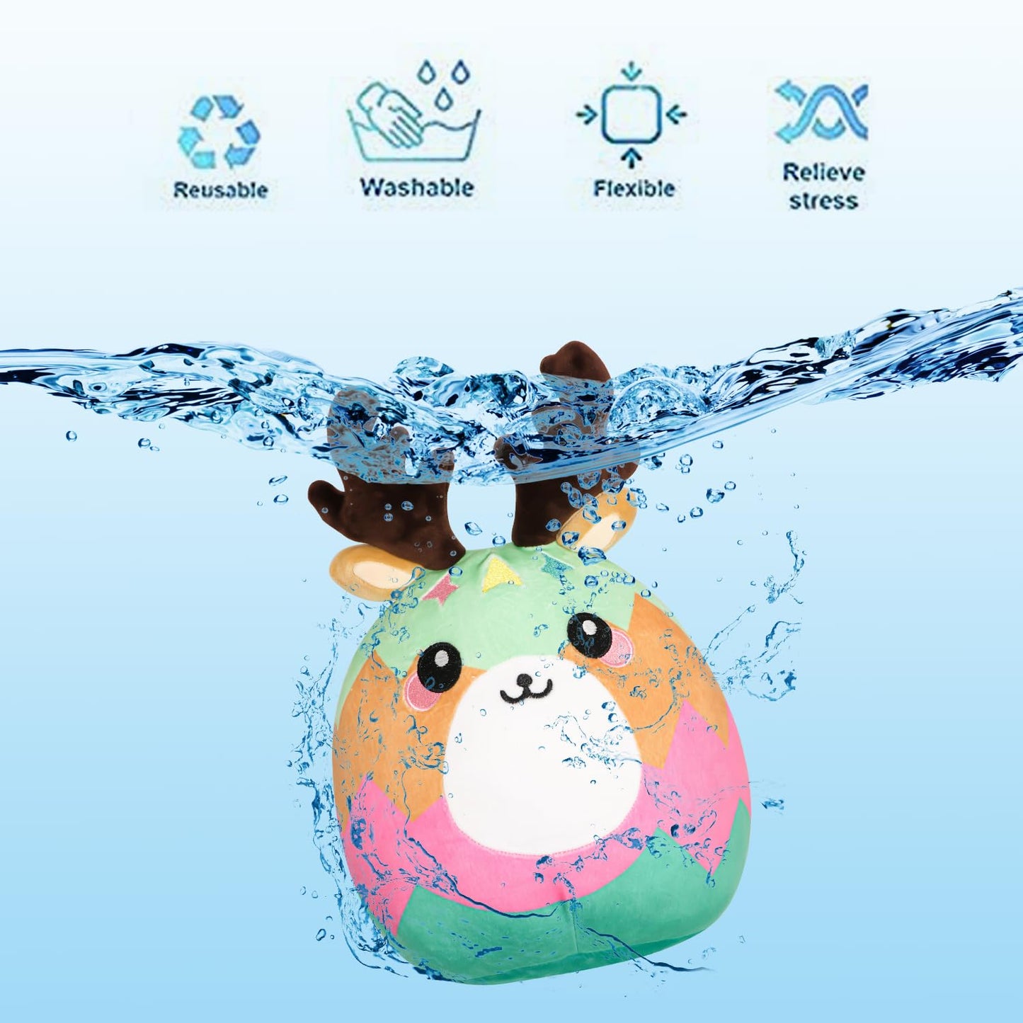 Caiyuegg Christmas Reindeer Plush 12'' Christmas Stuffed Animal Doll - Cute Soft Decompress Animals Plush Toys Great Gifts For K