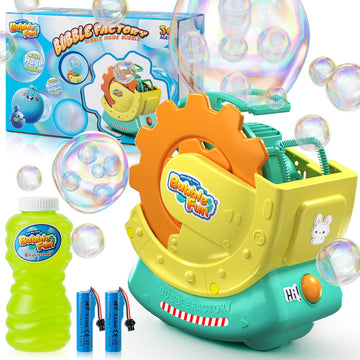 Rechargeable Bubble Machine for Kids - Extra Large Bubbles with Bubble-in-Bubble Effects  Fast Automatic Bubble Maker Toy with 8oz Solution  Bubble Blower for Indoor/Outdoor Play  Party  Wedding  Gift