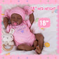 Aori Lifelike Reborn Baby Dolls Black,18 Inch Realistic Newborn Baby Dolls Black American Girl Dolls With Feeding Kit & Gift Box For Kids Age 3+