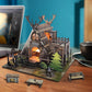 Model Kit mature-themed Miniature House Kit  Doll Houses Book Nook DIY Kit with Furniture and USB -LED Light  Bookshelf Miniature Scenes  Dollhouse Kits for mature-themeds  Children (Hunting-Cabin)