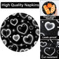 Qyeahkj 100 Pcs 2000S Party Plates Napkins Forks Set Black Heart Tableware Supplies Y2K Theme Birthday Party Decoration Early 20
