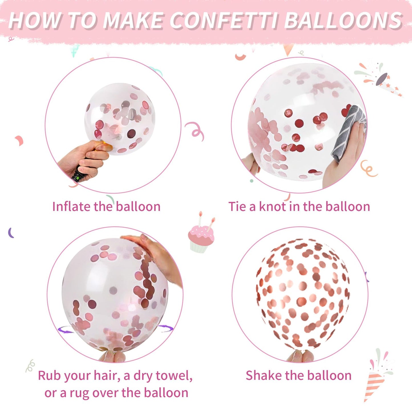 Dusty Pink Blush Balloons, Retro Boho Pink Balloons Cream White Balloon Pearl Light Pink And Metallic Rose Gold Confetti Balloon