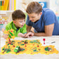 Xazastov Dinosaur Puzzle Track Car Play Set, Plastic Puzzles For Kids Ages 3-5 With Vehicles, Railcar Puzzle, Car Tracks For Tod