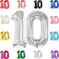 10 Balloon Number, Silver Number 10Th Birthday Balloons 40 Inch, 10 Years Old Silver Birthday Decorations For Boys Girls, 10Th A