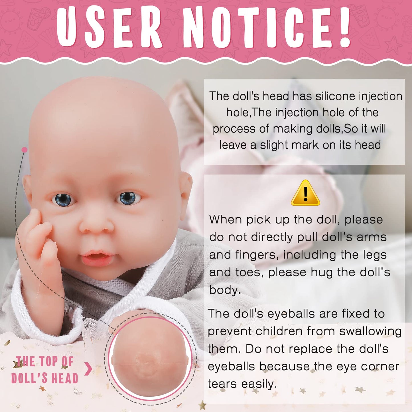 Vollence 16 inch Full Silicone Baby Doll That Look Real,Real Lifelike Reborn Newborn Babies for 3+ Year Old Girls Kids -Boy