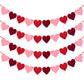 4 Pack Felt Heart Banner Valentines Day Garland, Red Pink Heart Banner, Heart Garland Hanging for Valentines Day Anniversary Wed