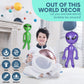 Vlish 3 Inflatable Alien - Pack of 3 Jumbo - Green, Purple and Blue Inflate Martian Aliens Toy for All Ages, Great for Halloween