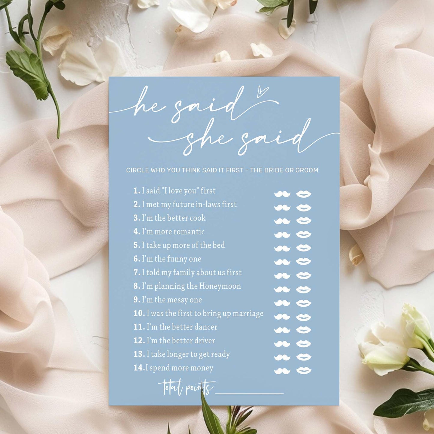 Bridal Shower Games Cards, Guest Who Said It, He Said She Said Game Cards, Bridal Shower Games 25 Guests, Engagement Party Weddi