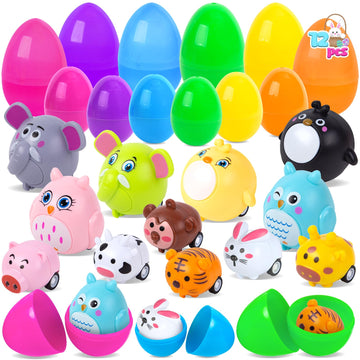 Lovestown 12 Pack Prefilled Easter Eggs With Cars Toys, For Egg Hunt Game, Kids Easter Basket Stuffers & Party Favors For Boys G