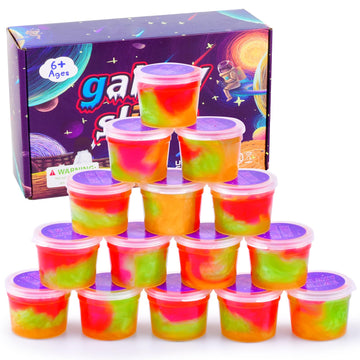15 Pack Galaxy Slime Kit, Colorful Slime Favor For Child Birthday, Stretchy Non-Sticky, Cute Girls Boys Stress Relief Toys, Super Soft Sludge Toy, Party Supplies