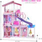 Bettina Large Plastic Dollhouse, 4 Ft Tall Dreaming Doll House With 15+ Furnitures & Accessories, 3-Story Playhouse Dolls House