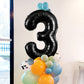 Large Black Number 3 Balloons, 40 Inch Foil Balloons, Giant Number Balloons For Women/Men Birthday Party Anniversary Celebration