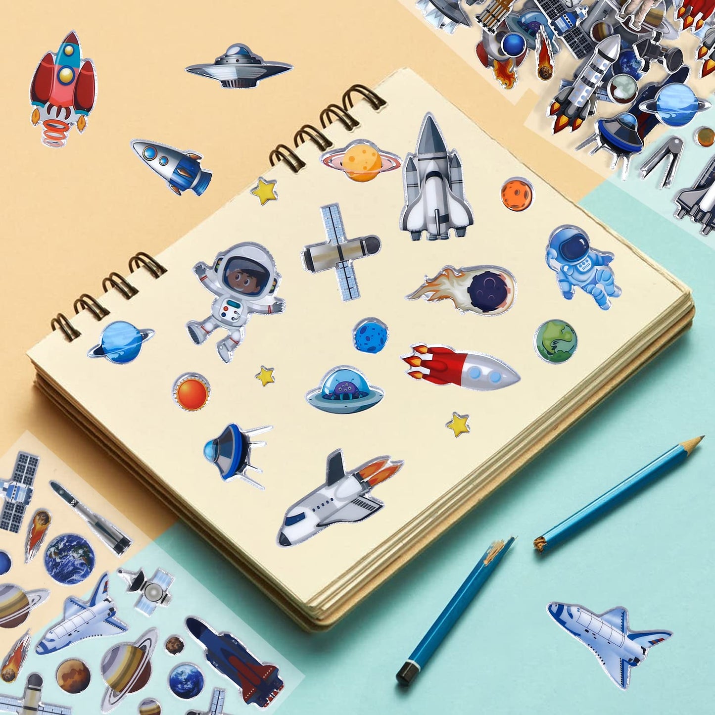 Space Stickers For Kids Toddlers 3D Puffy Stickers For Boys Girls Reusable Foam Stickers Including Planet Stickers Astronaut Stickers Solar System And Outer Space Stickers For Space Themed Party Favors,Goodie Bags Stickers Stuffers For Kids(4 Sheets))