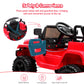 Joymor Ride On Truck With Remote Control, 4 Wheels 12V Battery Powered Kids Car, With Led Headlight/Horn Button/ Mp3 Player/Usb Port/Forward Backward/Kids Girl Boy (Red)