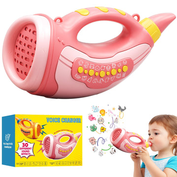 Aooess Voice Changer Toy For Kids 5-7: Animal Sounds Horn 30 Fun Sound Effects & Lights Voice Changer Device Kids Hunting Toys N