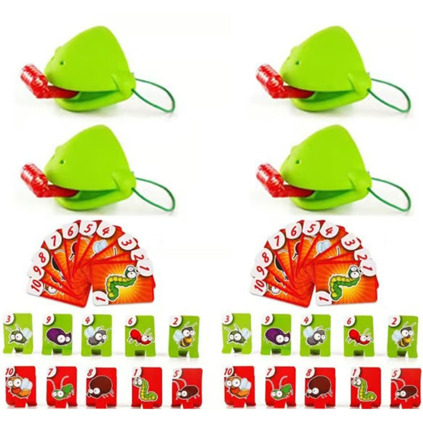 Chameleon Tongue Shooting Game, Frog Tongue Game with Blowing air, Insect Cardboard Included, Multiplayer, Funny Family Desktop 