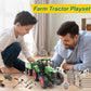 Peagprav Farm Animal Tractor Toys Playset-16.5 Inches Tractor With Trailer Fence,Farmer,Tree,Cow,Farm Toy Set For Boys Girls Kid