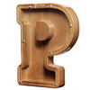 Aorcmitn Wooden Letter Coin Piggy Bank For Boys Girls Kids Toddler Adults Money Bank Best Gift For Friends(9.2Inch-P