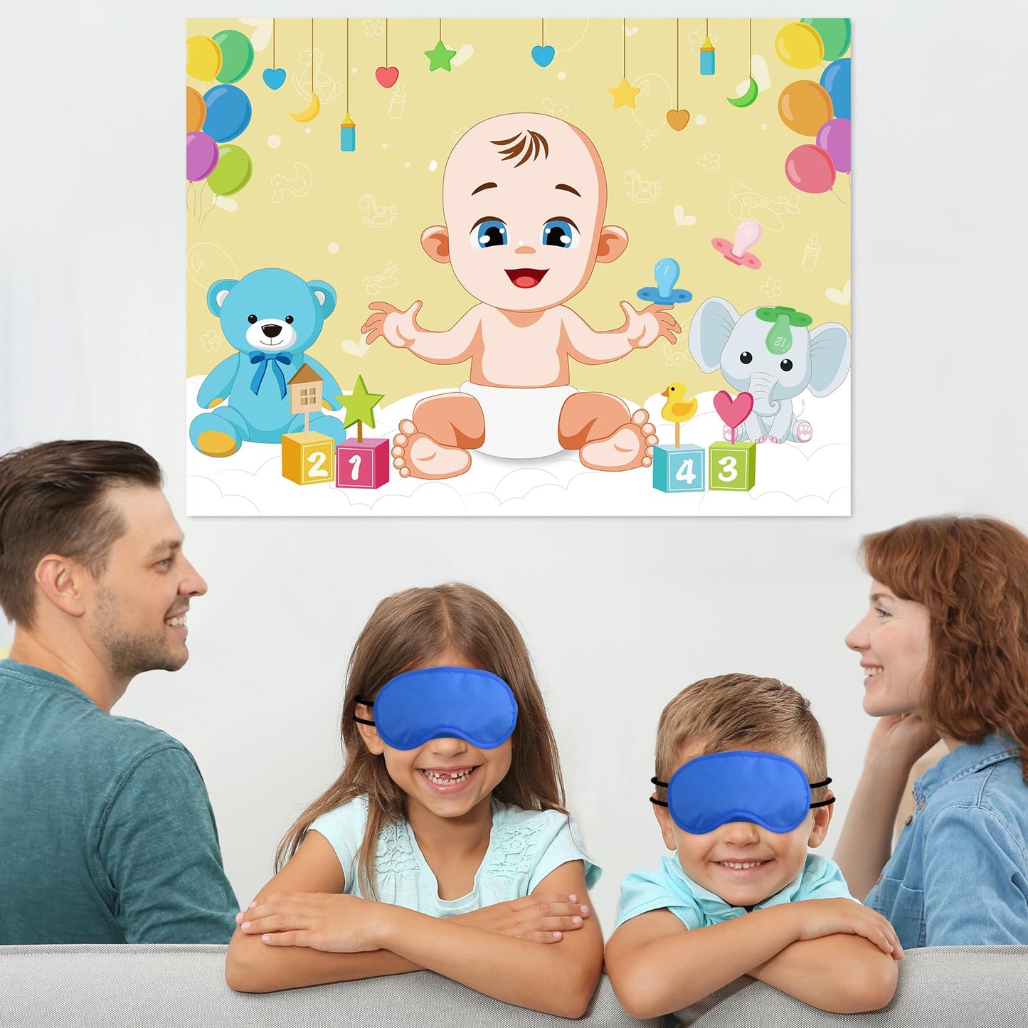 Morcheiong Pin The Pacifier On The Baby Game With 48 Pacifiers, Baby Shower Game, Baby Shower Party Favors Supplies Decorations